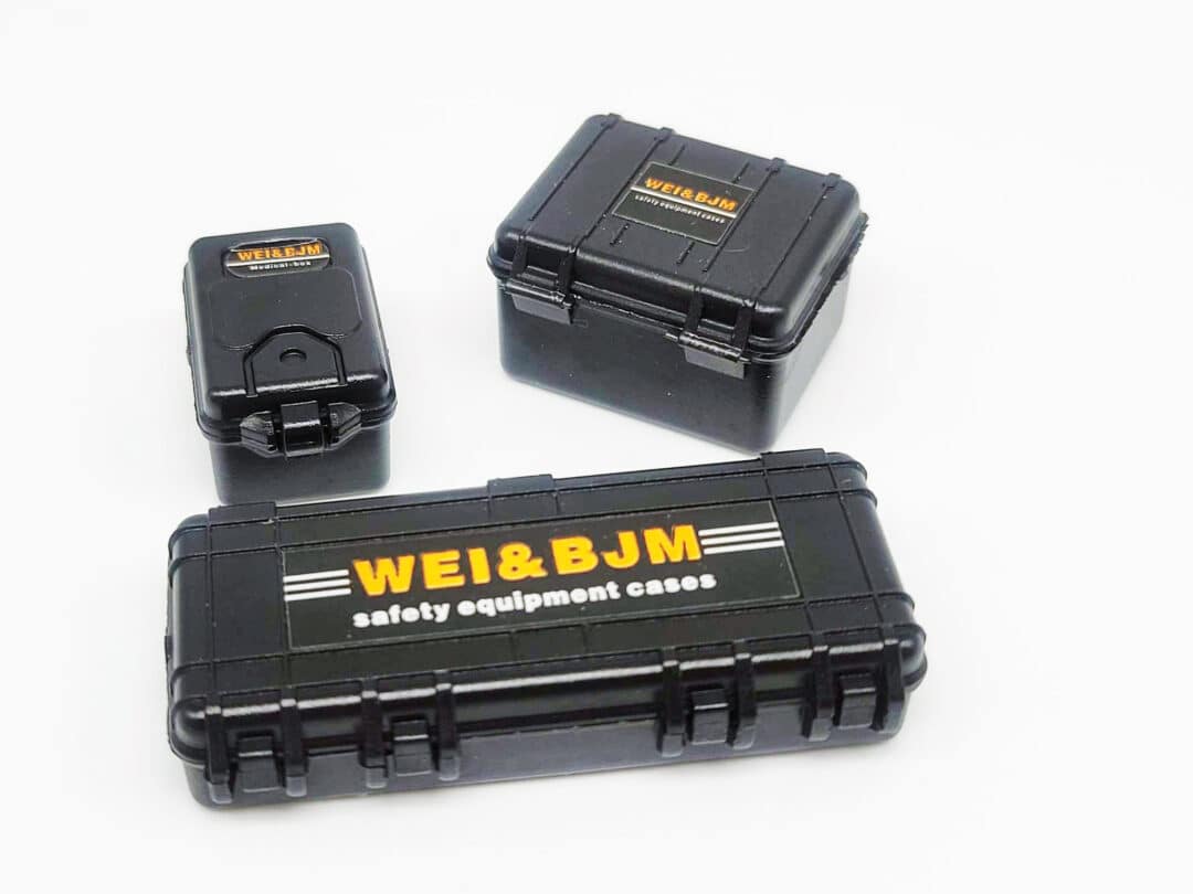 Lot of 3 decorative black transport case 1/24 scale