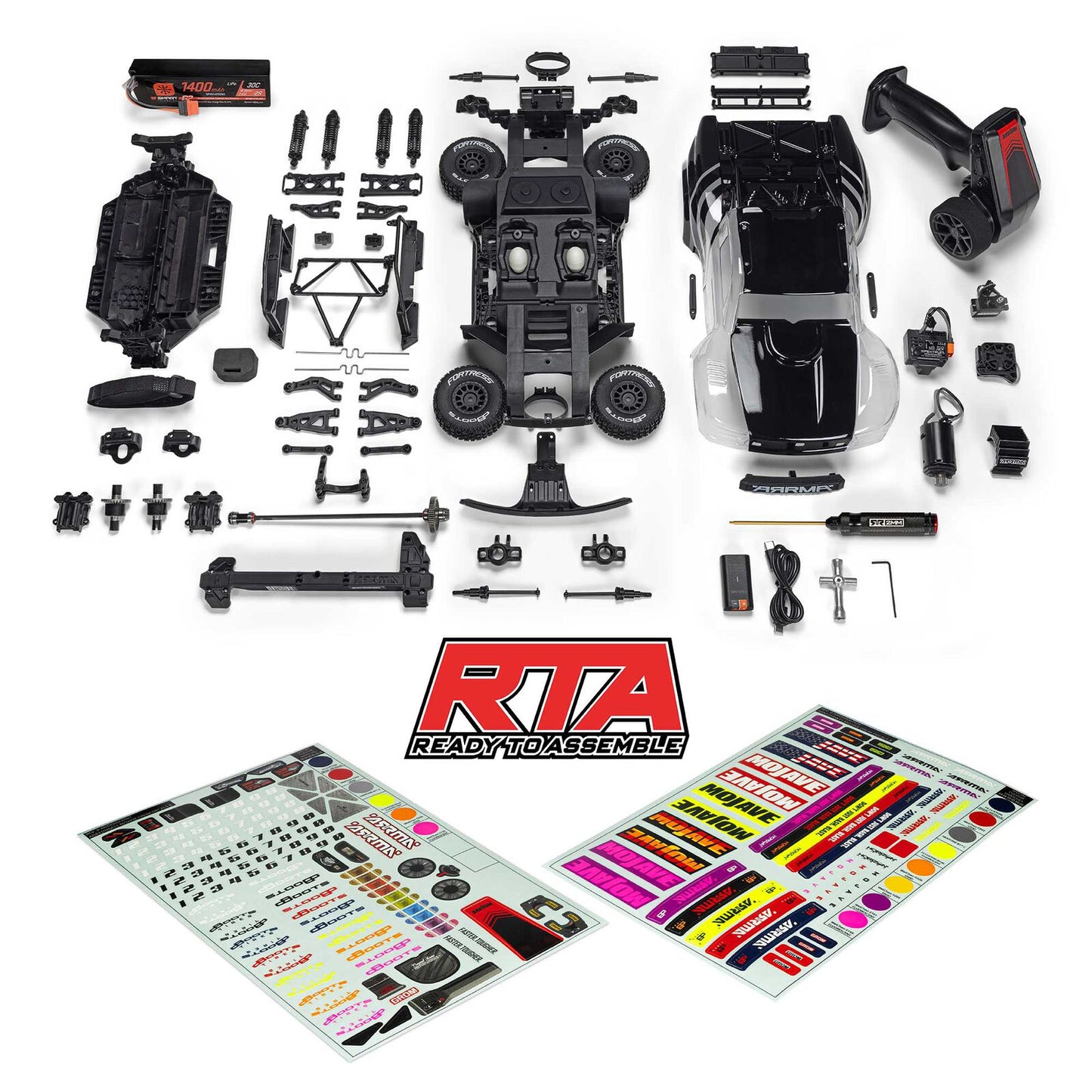 Arrma 1/16 MOJAVE GROM 4X4 RTA Desert Truck (B&C) - Clear/Black
