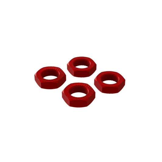 Aluminum Wheel Nut 17mm Red (4) - PN# ARA310906