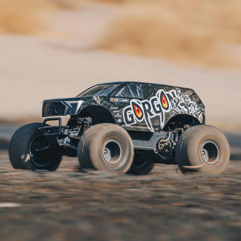 1/10 GORGON 4X2 MEGA 550 Brushed Monster Truck Ready-To-Assemble Kit with Battery & Charger