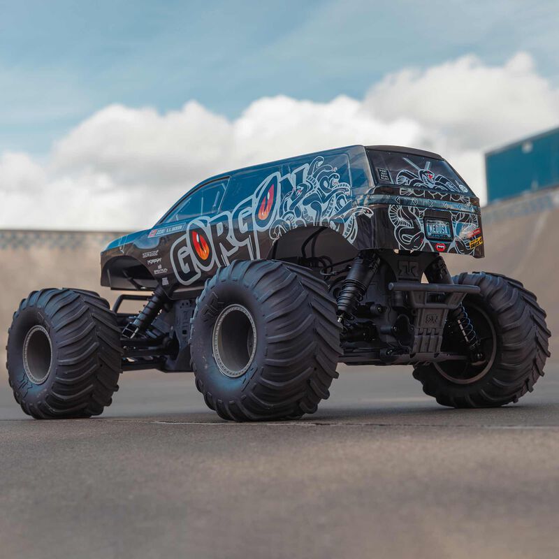 1/10 GORGON 4X2 MEGA 550 Brushed Monster Truck Ready-To-Assemble Kit with Battery & Charger