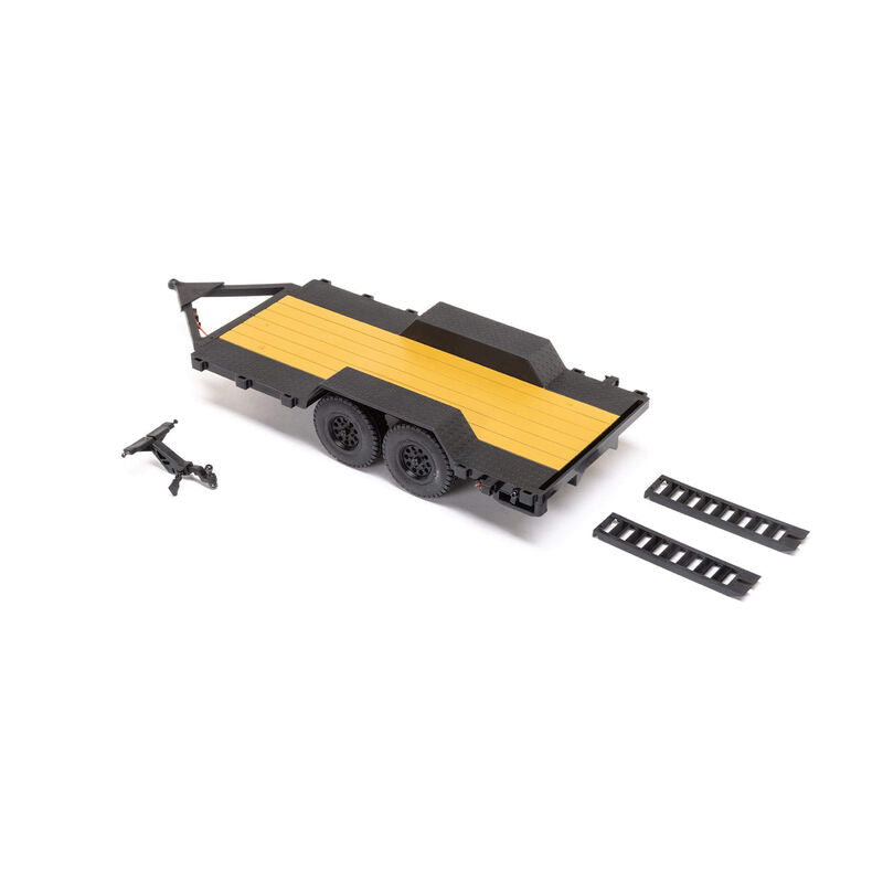 SCX24 Flat Bed Vehicle Trailer with LED Taillights:1/24th