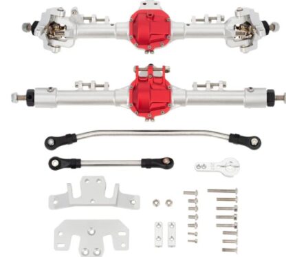 Meus Racing Metal Large Steering Integrated Axle Front/Rear Axle for Axial SCX10 90046 90047 D90 D110 set