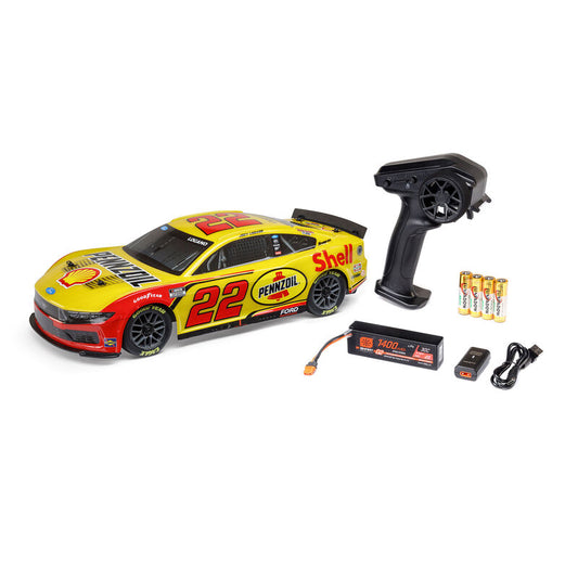 1/12 NASCAR RC Racecar Joey Logano No. 22 Shell 2025 Ford Mustang 2S AWD RTR Brushed On-Road (Battery & Charger Included)