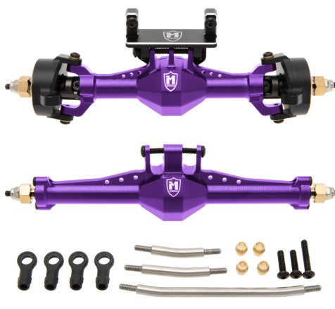 MEUS Racing TRX4M Metal Isokinetic Front Rear Axles with 3-Section CVDs for 1/18 TRX4M Bronco Land Rover Defender K10 High Trail set