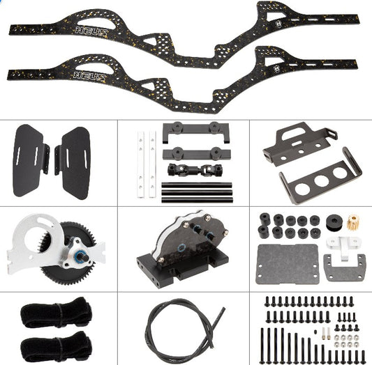 MEUS Racing Gold Rush V2 Carbon Fiber LCG Chassis Kit for 1/10