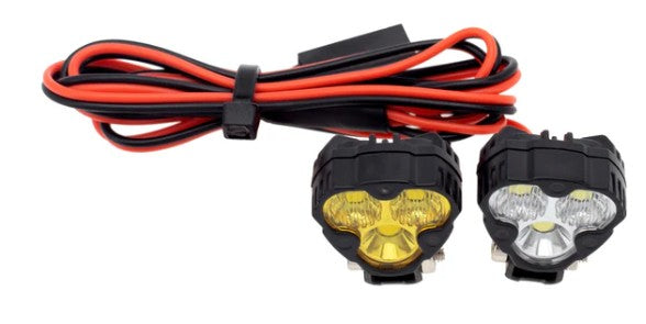 MEUS Racing RC Car LED Lights Bumper & Roof Lights with AXU Controller for 1/10 & 1/8 - 2 three leaf lights