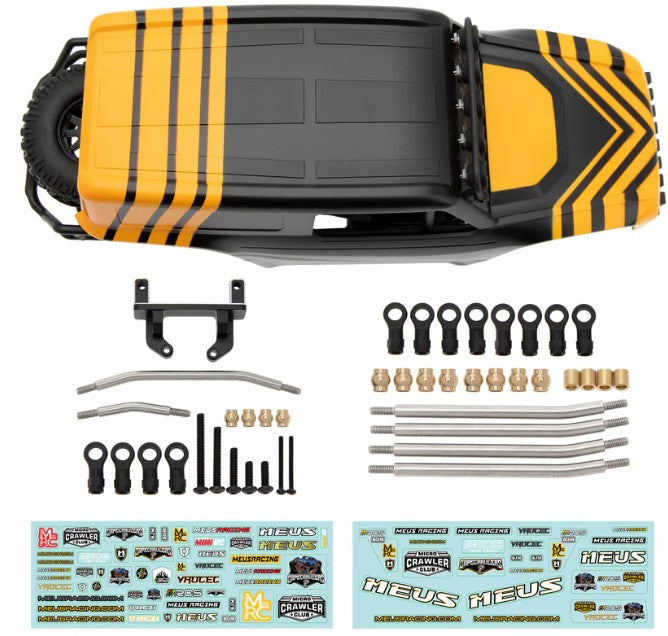 MEUS Racing MB18 Body & Chassis Frame Kit for TRX4M Defender Bronco K10 F150 High Trail 1/18 RC Crawler Upgrades Parts