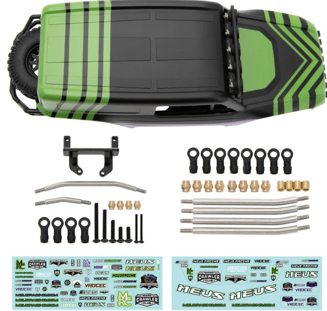 MEUS Racing MB18 Body & Chassis Frame Kit for TRX4M Defender Bronco K10 F150 High Trail 1/18 RC Crawler Upgrades Parts