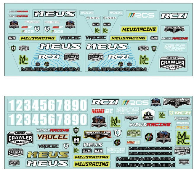 MEUS Racing MB24 Body Shell Stickers For 1/24 Axial SCX24 Bronco JLU B-17