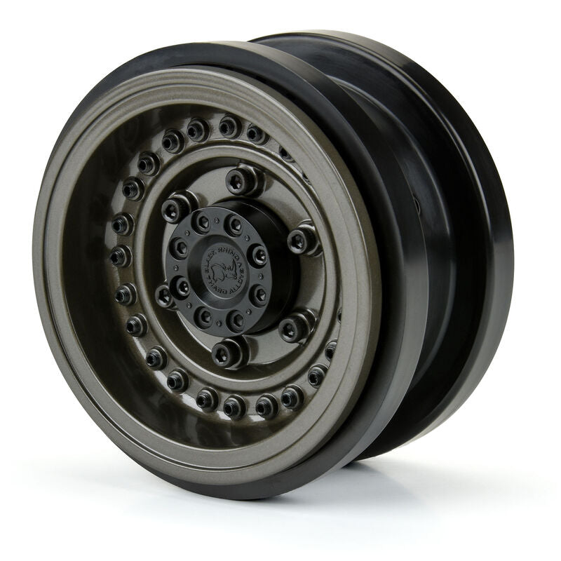 1/6 Black Rhino Armory Alum 2.9" Dual Offset SCX6 Wheels (2) Gunmetal