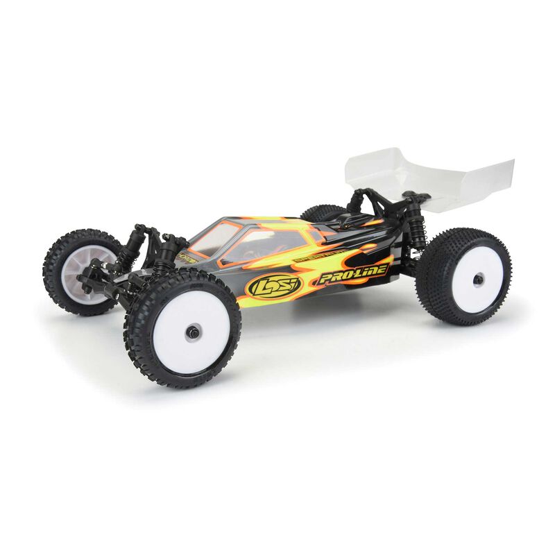 1/18 Wedge Front Carpet Mini-B Tires Mounted 8mm White Wheels (2)