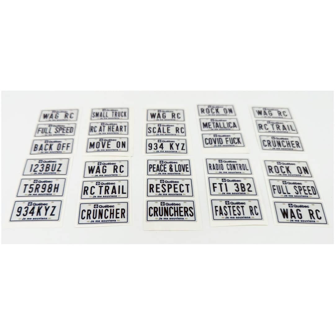 Set of (6) 1/10 Scale Plates ”QUEBEC”