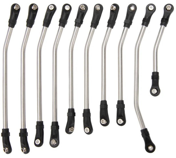 MEUS Racing 324mm Wheelbase Steel Chassis Links Set for 1/10 Axial SCX10 RC Crawlers