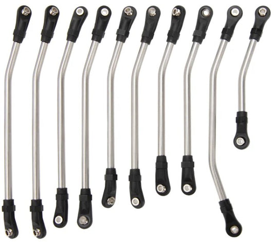MEUS Racing 324mm Wheelbase Steel Chassis Links Set for 1/10 Axial SCX10 RC Crawlers