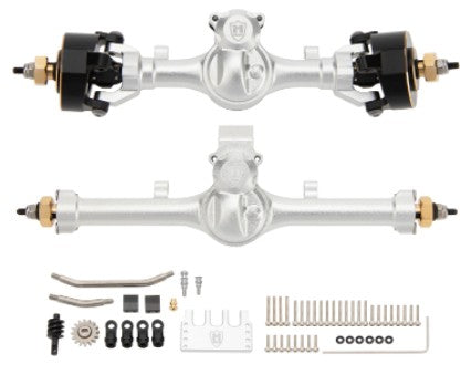MEUS Racing SCX24 Metal V2 Isokinetic Front Rear Axles +5MM Isokinetic 3-Section CVD With 52° Steering Angle for 1/24 SCX24 set