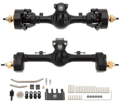 MEUS Racing Mullet Setup SCX24 Metal V2 Isokinetic Front Axle & Portal Rear Axle for Axial 1/24 SCX24 RC Crawler set