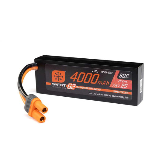 7.4V 4000mAh 2S 30C Smart LiPo G2 Hard Case: IC5