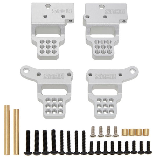 Meus Racing Aluminum Multi-hole Shock Mount Metal Adjustable Shock Tower Bracket for 1/18 RC Crawler Car TRX-4M TRX4M Bronco Defender set silver