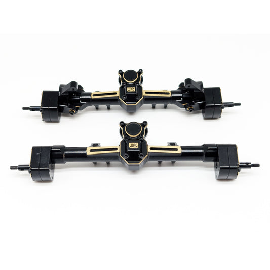 Complete front and rear axles for SCX24 in Brass