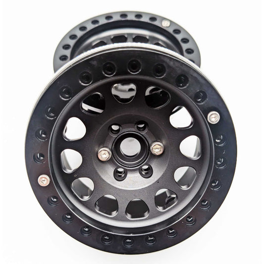 Set of (2) 2.2″ aluminium Beadlock wheels black