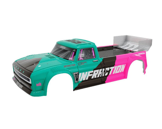 Arrma INFRACTION 4X4 All Road 3S BLX Painted Decaled Trimmed Body - Teal/Pink