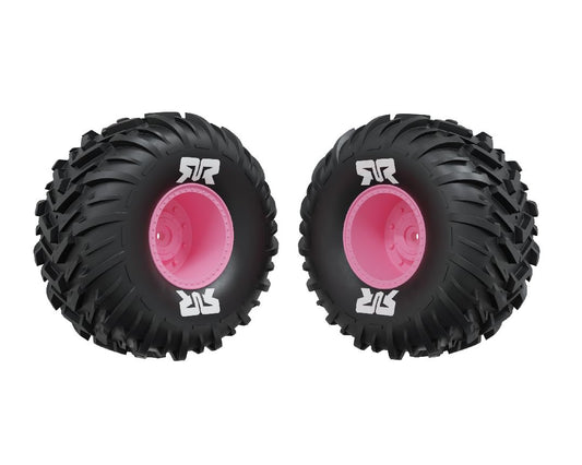 Arrma dBoots Cut Chevron MT Tire Set Glued (2) - Pink