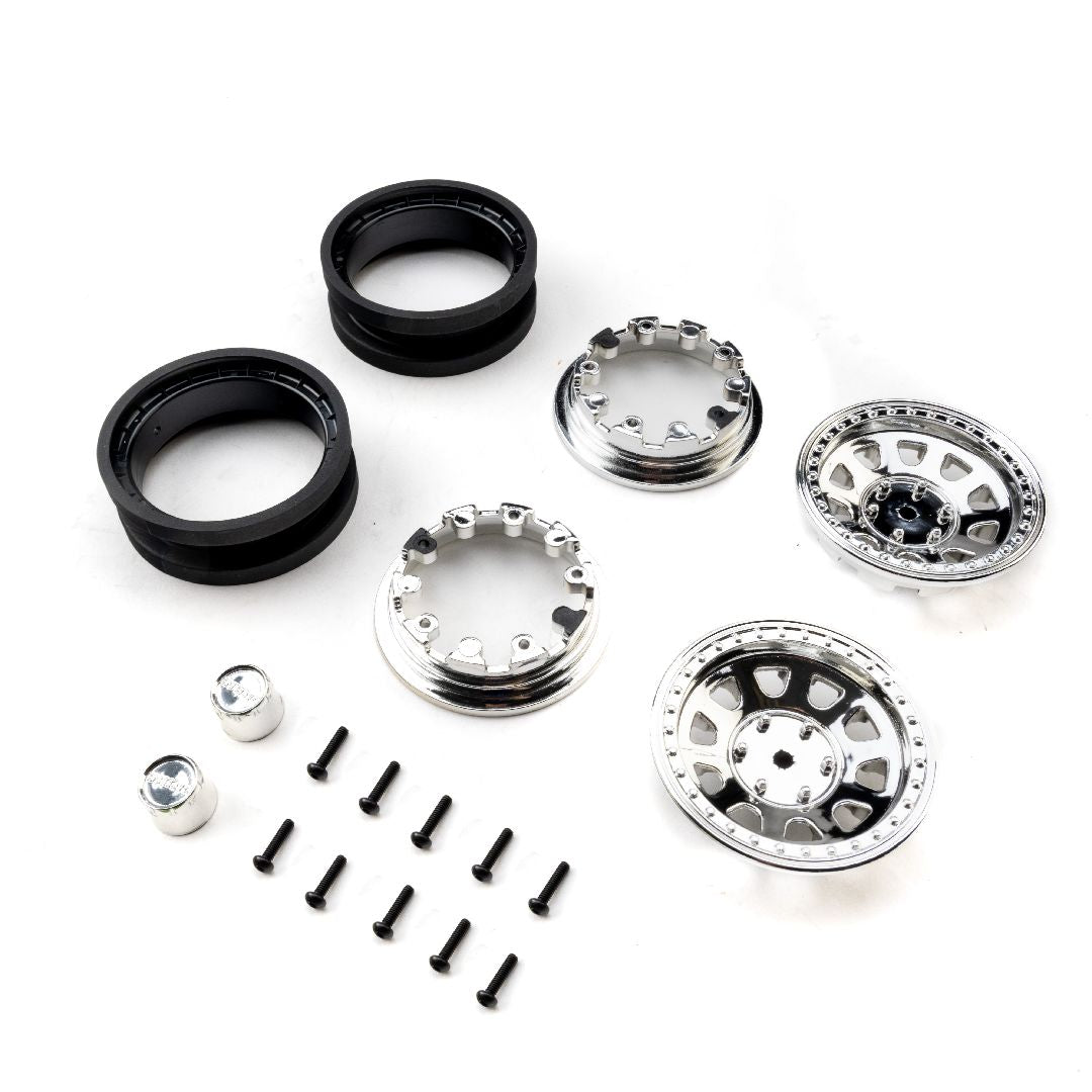 Axial 1.9 Raceline Daytona Beadlock Wheels - Chrome (2)