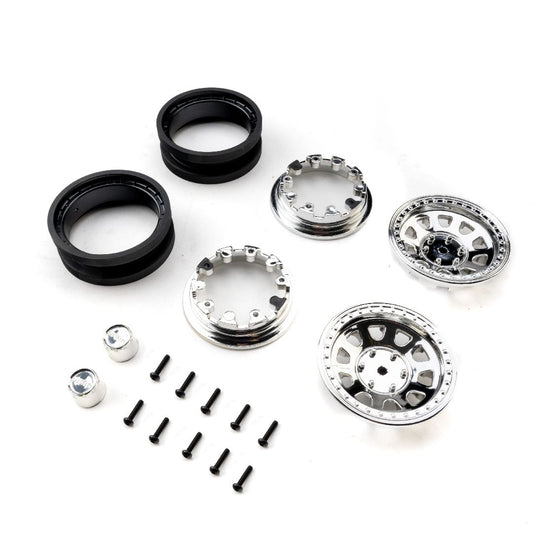 Axial 1.9 Raceline Daytona Beadlock Wheels - Chrome (2)