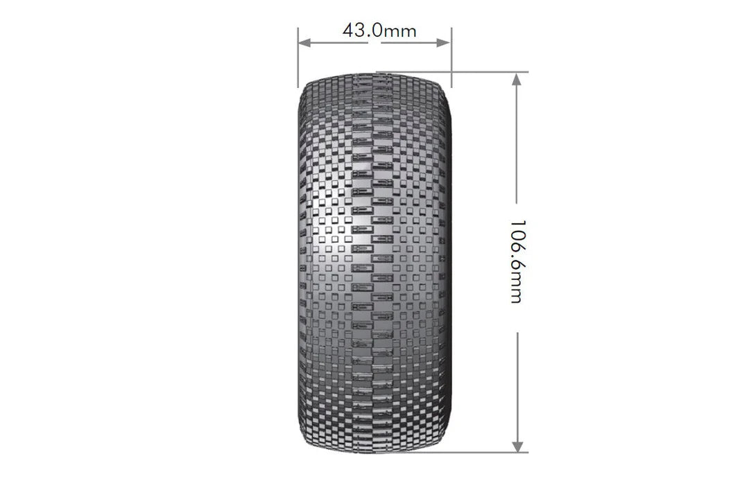 Louise Tires & Wheels 1/10 SC-GROOVE Rear Soft Black Hex 12mm (2)