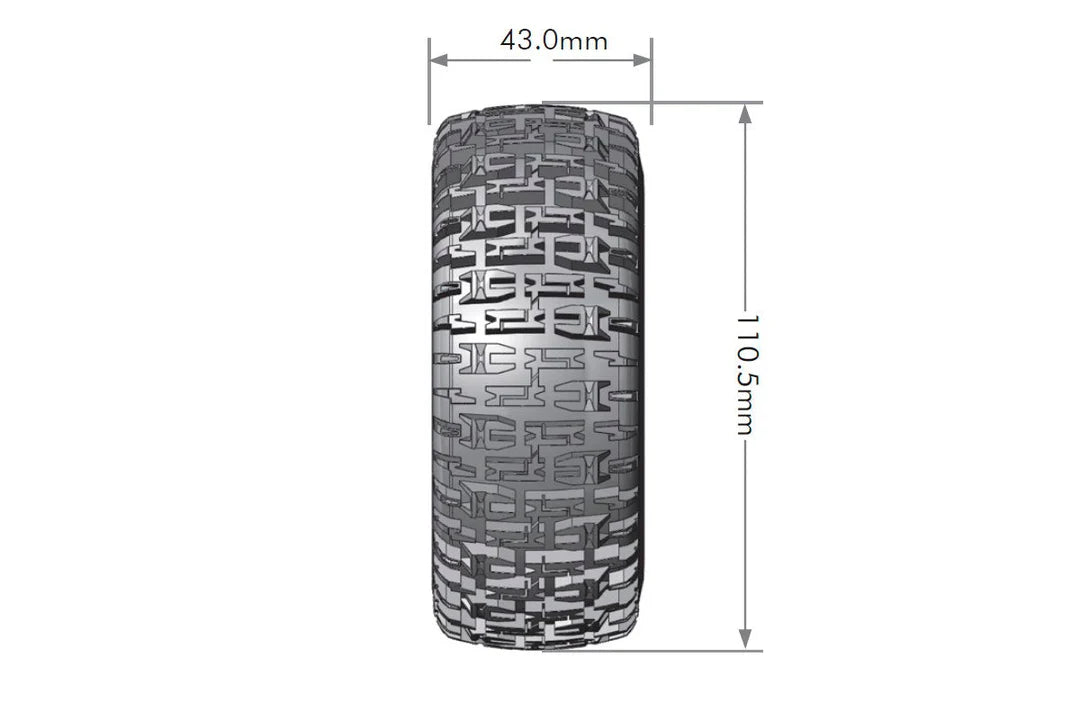 Louise Tires & Wheels 1/10 SC-Pioneer Front/Rear Soft Black Hex 12mm (2) Losi Ten-Scte 4x4