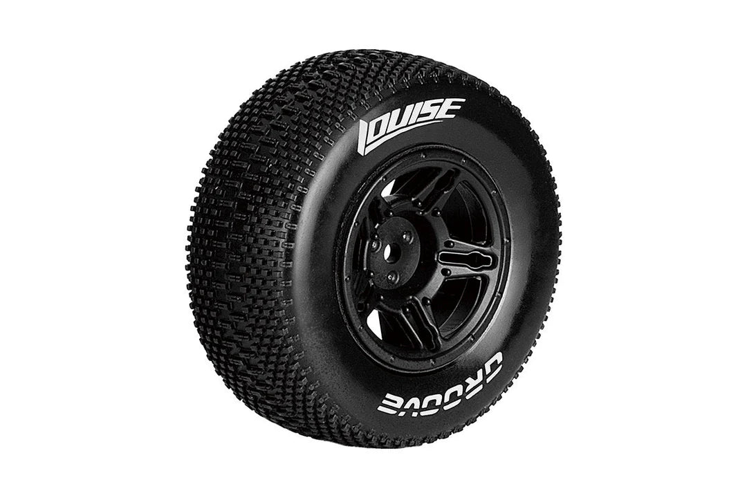 Louise Tires & Wheels 1/10 SC-GROOVE Front/Rear Soft Black Hex 12mm (2) Associated Sc10 4x4