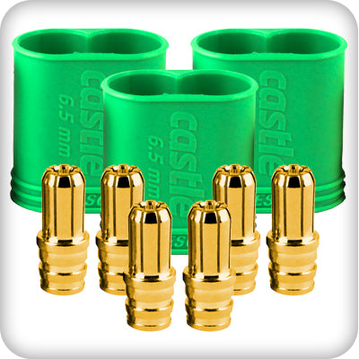 Castle 6.5mm Polarized Bullet Connector (3) (Male)