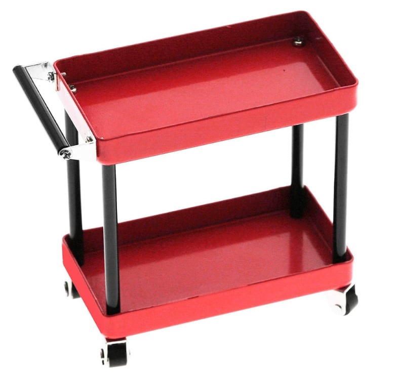 Chariot établi en métal sur roues 1/10 Rouge