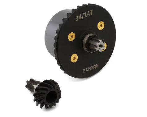 Fonzon Arrma 1/10 4x4 7075-T6 Aluminum Assembled Front/Rear Differential Set w/Steel Gear (34/14T)