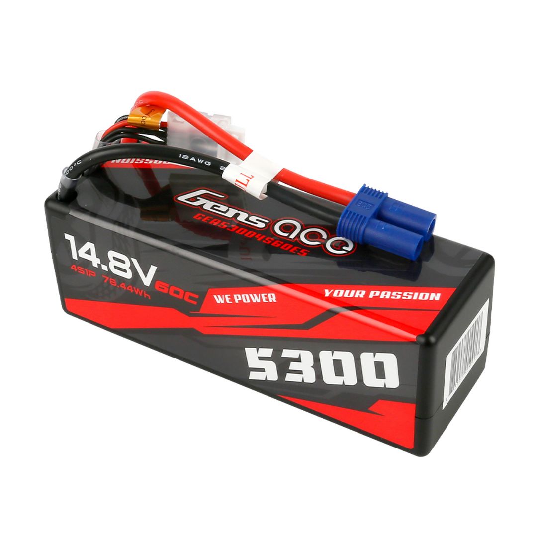 Gens Ace 4S 5300mAh 60C Hard Case LiPo Battery - EC5 Plug