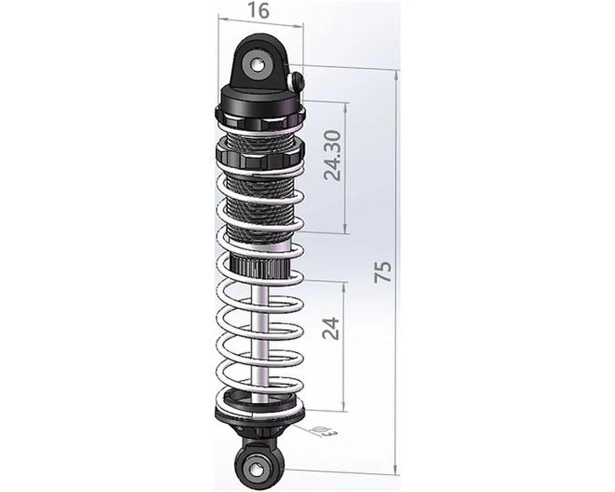Hot Racing Arrma® Mini Kraton Rear Aluminum Big Bore Oil-Filled Threaded Shocks (75mm) (2)