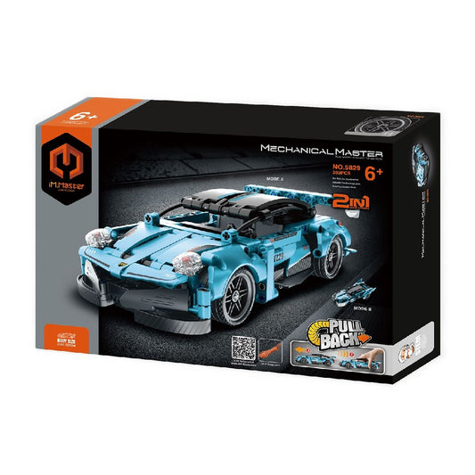 IM.Master - 5829 -  2in1 Pull Back Super Car & Motorcycle (Blue)