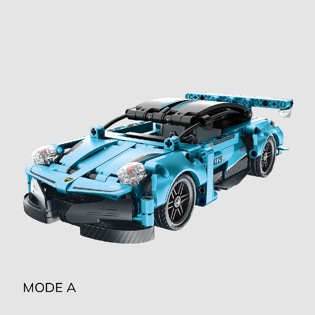 IM.Master - 5829 -  2in1 Pull Back Super Car & Motorcycle (Blue)