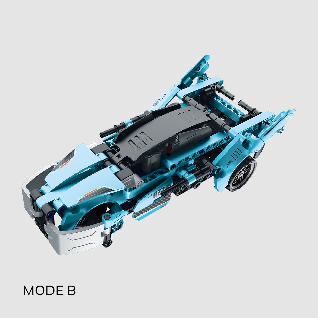 IM.Master - 5829 -  2in1 Pull Back Super Car & Motorcycle (Blue)