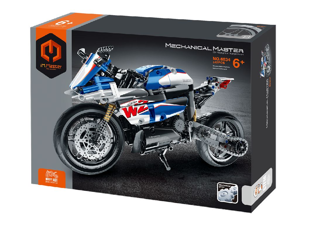 iM.Master - 6834 - Building Block Motorcycle - Blue/White