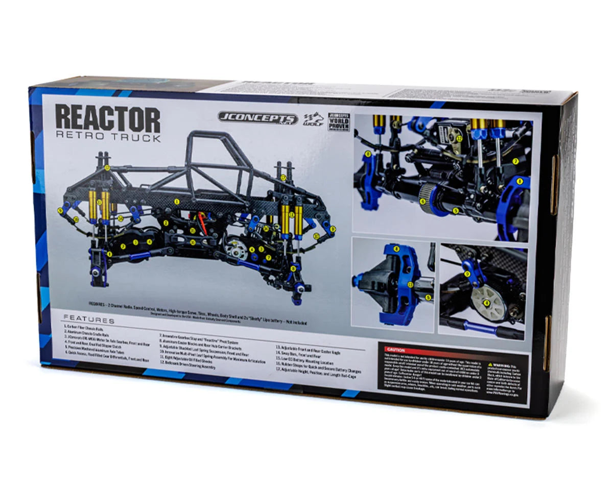 JConcepts Reactor Stage 2 "Wolf" 1/10 Electric 4x4 Monster Truck Kit (Classic) (10.75" Wheelbase)