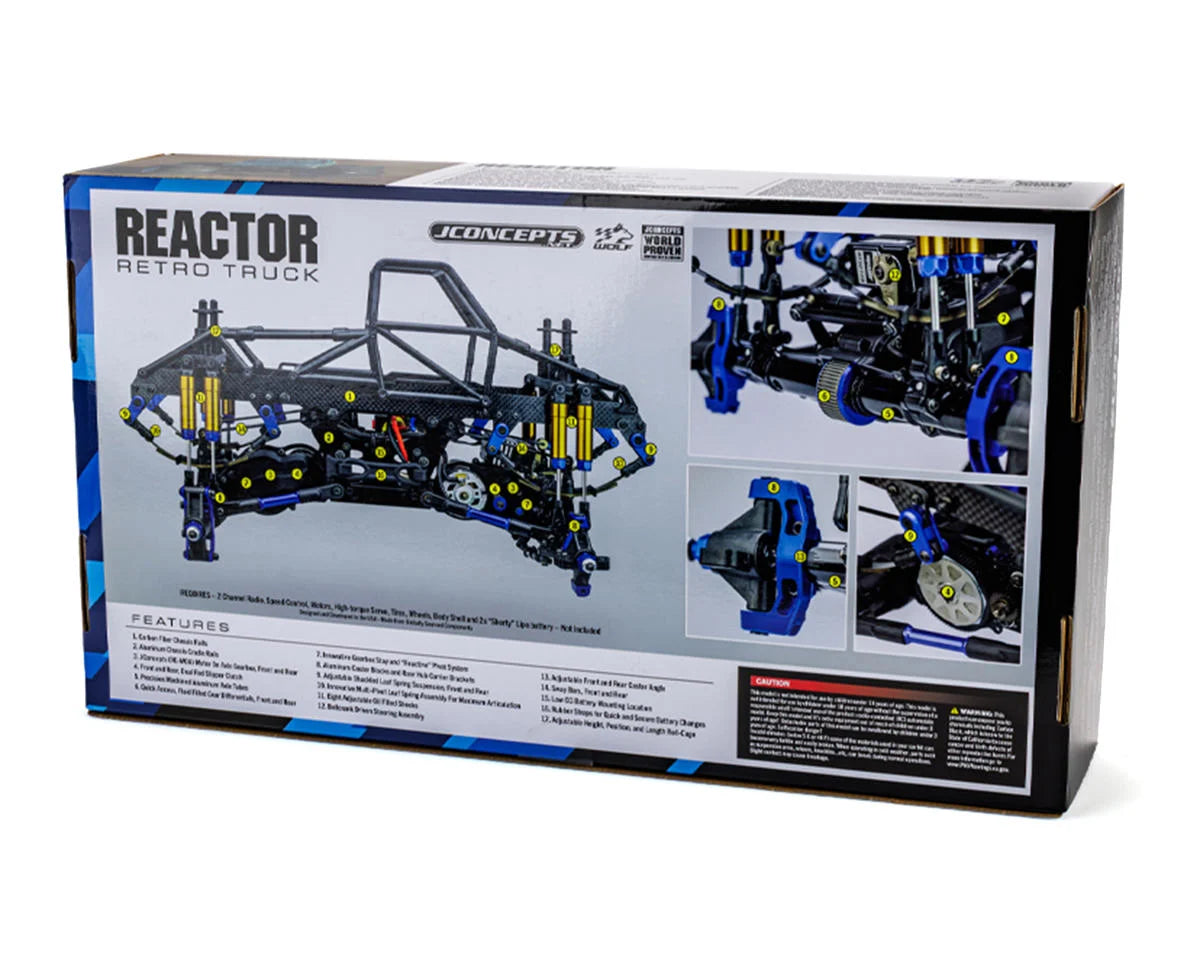 JConcepts Reactor Stage 2 "Wolf" 1/10 Electric 4x4 Monster Truck Kit (Racer) (13" Wheelbase)
