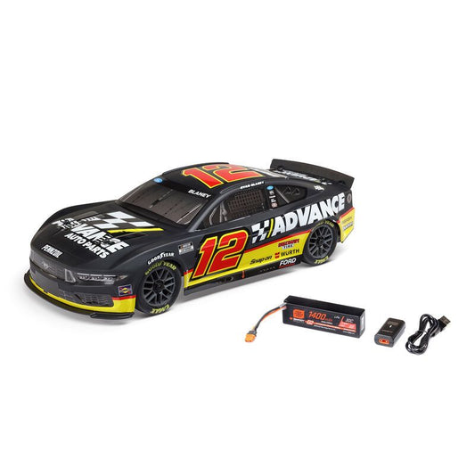 1/12 NASCAR RC Racecar Ryan Blaney No. 12 Advanced Auto 2025 Ford Mustang 2S AWD RTR Brushed On-Road (Battery & Charger Included)