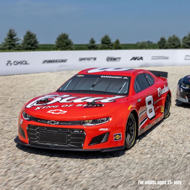 1/12 NASCAR RC Racecar Dale Earnhardt Jr. No. 8 Budweiser Chevrolet ZL1 2S AWD RTR Brushed On-Road (Battery & Charger Included), Red