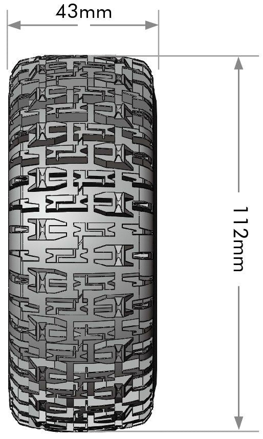 Louise R/C SC-Pioneer 2.2/3.0" - 12,14,17mm Rem Hex Blk Whls(2)