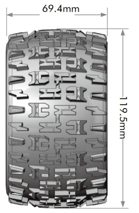 Louise R/C MT-Pioner 2.8" Removable Hex Black Whls 4.7" OD(2)