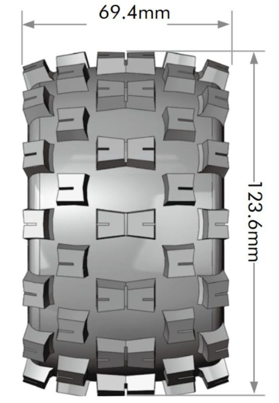 Louise R/C MT-Mcross 2.8" Removable Hex Black Whls 4.9" OD(2)