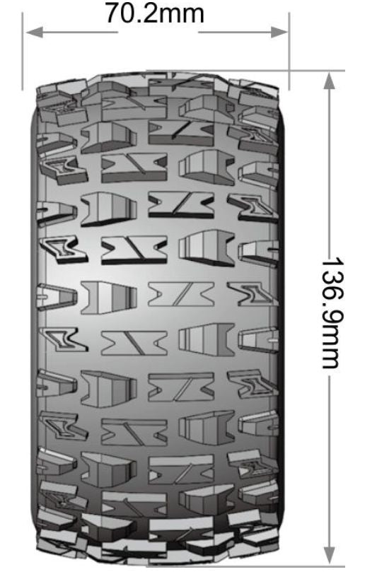 Louise R/C MT-Pioneer 2.8" Removable Hex Black Whls 5.4" OD(2)