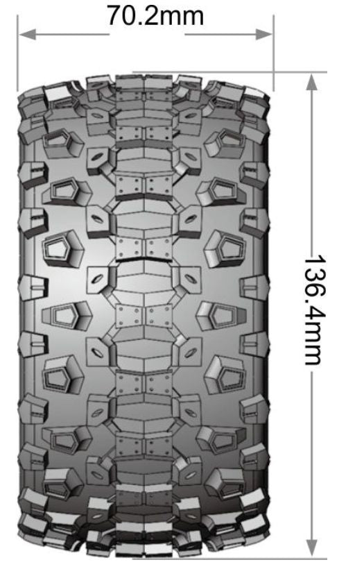 Louise R/C MT-Uphill 2.8" Removable Hex Black Whls 5.4" OD(2)